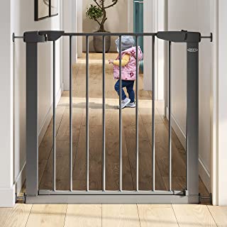 Photo 1 of Graco BabySteps Walk-Thru Metal Safety Gate (Gray) - Pressure-Mounted Baby Gate for Doorway, Expands from 29.5-40.5 Inches, 29.5 Inches Tall, Includes 3 Extensions, Perfect for Children, Pet-Friendly
