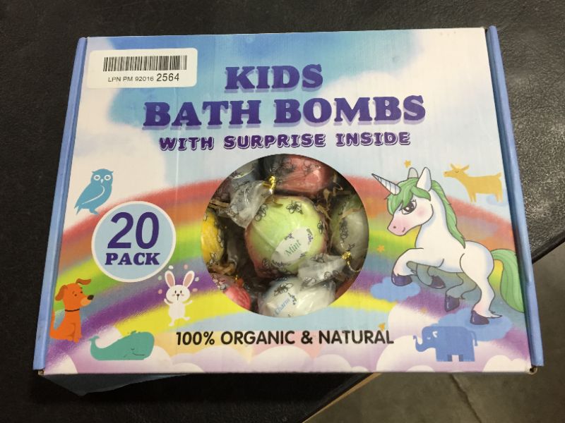 Photo 1 of Bath Bomb Gift Set with Toys Inside, 20 Pack Organic Bath Bombs for Kids, Kids Safe Handmade Fizzy Balls for Kid, Ideal Birthday Gift for Boys & Girls)
