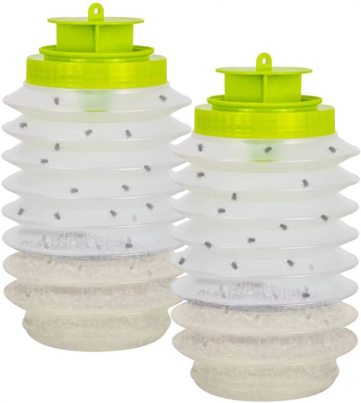 Photo 1 of 2 Pack Reusable Fly Traps Outdoor, Effective Fly Catcher, Fly Trap with attractant, Non-Toxic Fly Killer, Hanging Fly Trap for Garden, Horse Barns, Ranches ?Foldable?
