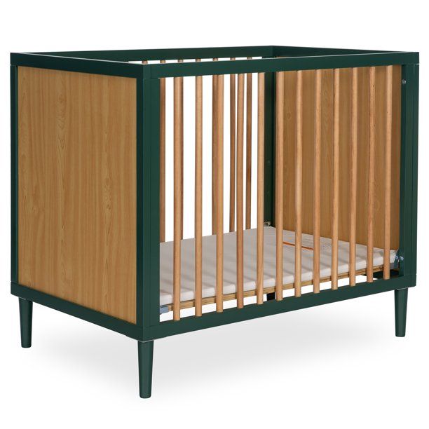 Photo 1 of Dream On Me Lucas Mini Modern Crib With Rounded Spindles I Convertible Crib I Mid- Century Meets Modern I Portable Crib
