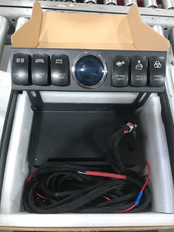 Photo 2 of 6 Gang Rocker Switch Panel Control System for Jeep Wrangler JK & JKU 2007-2018 with Blue Backlight Control Pod and Relay Box
