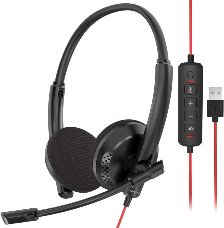 Photo 1 of Xiberia HW03 USB Headphone/ 3.5mm Computer Headset with Microphone Noise Cancelling, Lightweight PC Headset Wired Headphones, Business Headset, Office Computer Headsets for Cell Phone