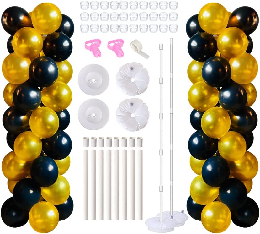 Photo 1 of Balloon Column Kit, 5 feet Balloon Stand Tower with Base Pole PVC Pipe & Balloon Sticks Rings for Weddings Birthday Christmas Party Decorations, 2 Set
