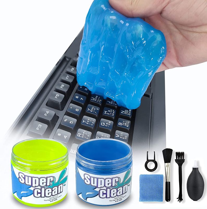 Photo 1 of 2 Pack Keyboard Cleaner, Dust Cleaning Gel with 5 Keyboard Cleaning Kit Detailing Cleaning Putty for Car Dash & Vent Universal Office Electronics Cleaning Kit Laptop, Calculators, Speakers & Printers
