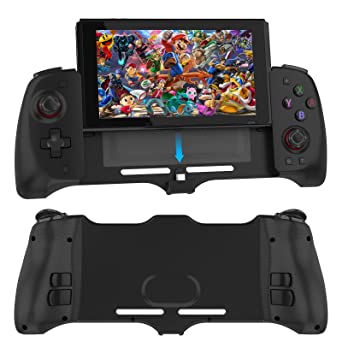 Photo 1 of Nintendo Switch Controller for Handheld Mode, Hand Grip for Switch/Switch OLED with Turbo Button,6-Axis Gyro,Dual Motor Vibration, Back Button Mapping,PD Fast Charge