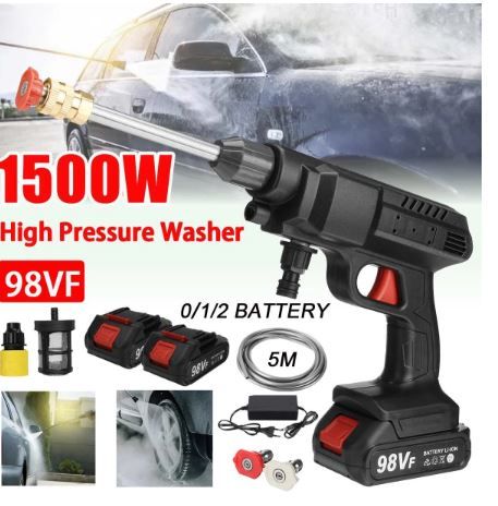 Photo 1 of 500W 50Bar Wireless High Pressure Car Wash Washer Gun 30000mah Foam Generator Water Gun Spray Cleaner With 2PCS 98VF Battery