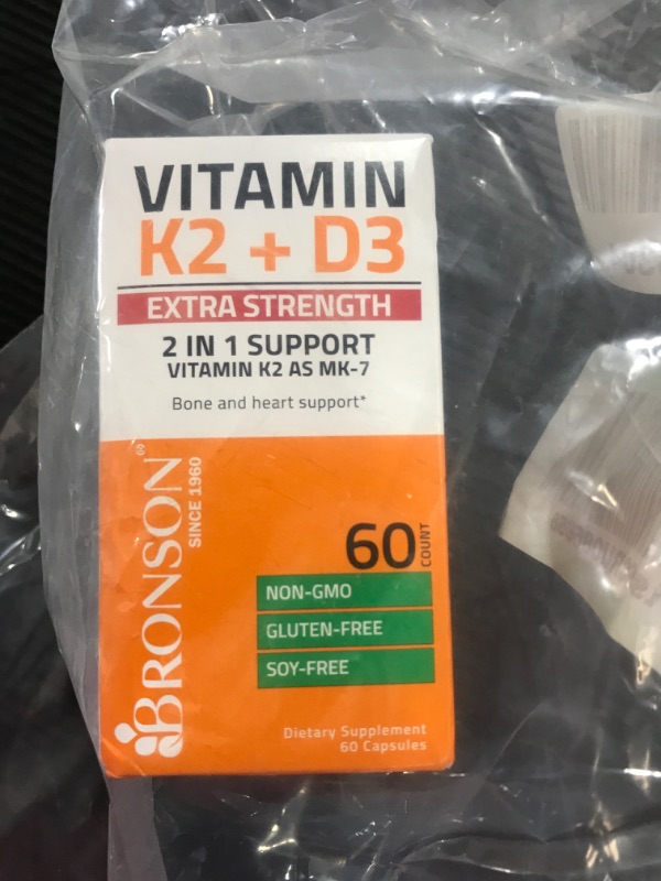 Photo 3 of Bronson Vitamin K2 (MK7) with D3 Extra Strength Supplement Bone and Heart Health Non-GMO Formula 1 EXP DATE 12/2013***