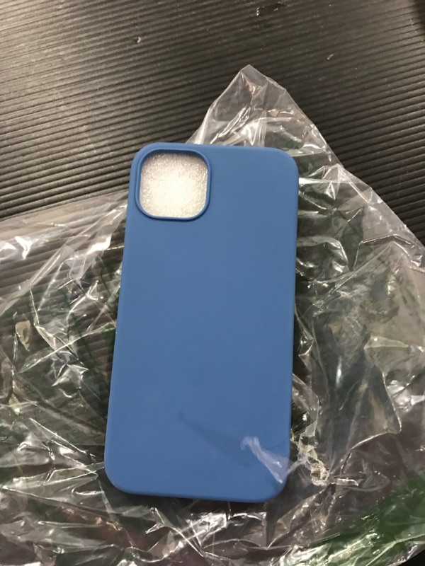 Photo 2 of ORNARTO Compatible with iPhone 13 Case 6.1, Slim Liquid Silicone 3 Layers Full Covered Soft Gel Rubber Case Cover 6.1 inch-Blue