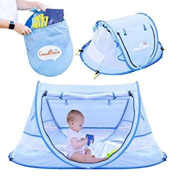 Photo 1 of GoodBorn Baby Beach Tent, UV50+ EzyFold Popup Tent. Cabana Baby Tent, Beach Canopy and Beach Shade Tent, Backyard Sun Shelter, Toddler Camping, Infant Portable Sun Shade. Summer Beach Baby Essentials