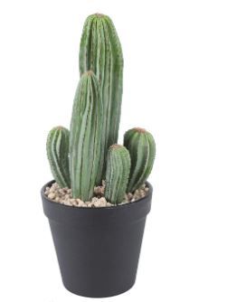 Photo 1 of Artificial Saguaro Cactus Faux Plants 11 Inch with Black Pot for Home Office Store
