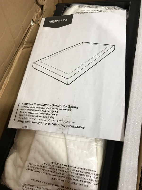 Photo 4 of Amazon Basics Smart Box Spring Bed Base, 9-Inch Mattress Foundation - Twin XL, Tool-Free Easy Assembly