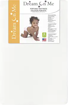 Photo 1 of Dream On Me 2 in 1 Breathable Fiber Two Sided 3 Inch Portable Mini Crib Mattress in White