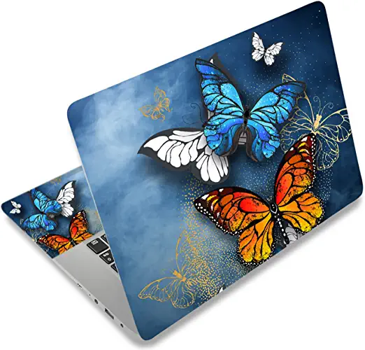 Photo 1 of Laptop Notebook Skin Sticker Cover Decal Fits 12 13 13.3 14 15 15.4 15.6 inch Laptop Protector Notebook PC | Easy to Apply, Remove and Change Styles (Colorful Butterflies)