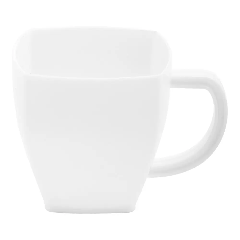 Photo 1 of 5 oz Square White Plastic Cafe Cup - 2 1/2" x 2 1/2" x 2 1/2" - 100 count box
