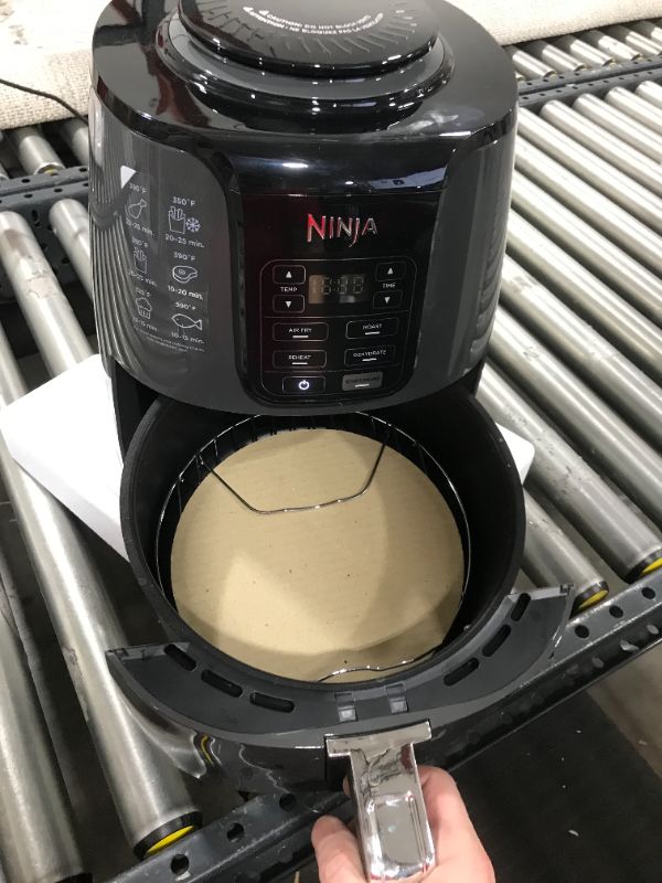 Photo 3 of Ninja AF101 Air Fryer that Crisps, Roasts, Reheats, & Dehydrates, for Quick, Easy Meals, 4 Quart Capacity, & High Gloss Finish, Black/Grey
