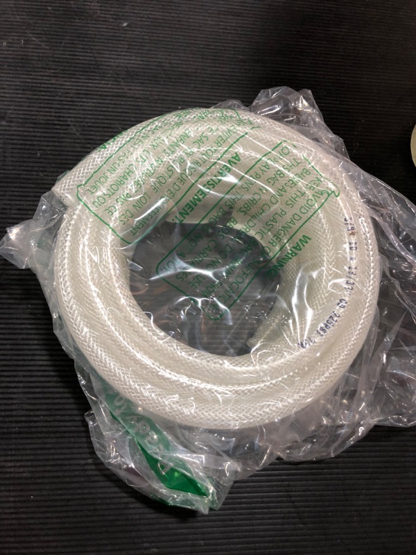 Photo 2 of 1/2" ID x 3/4" OD - 10 Ft High Pressure Braided Clear PVC Vinyl Tubing Flexible Vinyl Tube