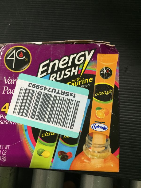 Photo 2 of 4C Energy Rush Stix, Single Serve Water Flavoring Packets, Sugar Free with Taurine, On the Go Bundle 40 Count (Variety Pack, 1 Pack)
BEST BY APRIL 2024