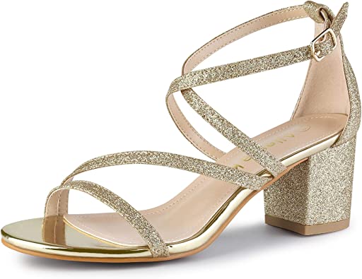 Photo 1 of Allegra K Women's Glitter Crisscross Strap Chunky Heels Sandals
SIZE 8.5