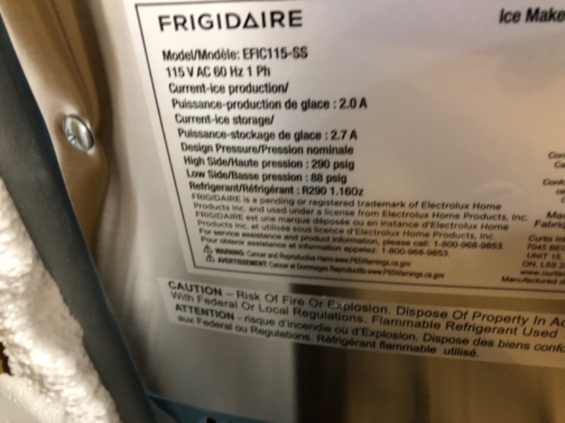 Photo 5 of Frigidaire EFIC115-SS Home/Office 48 Pounds Countertop Compact Freestanding Electric Ice Cube Maker Dispenser Machine with Ice Scoop, Stainless Steel

