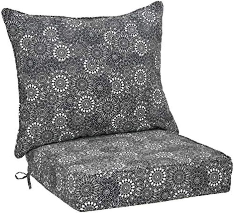 Photo 1 of Amazon Basics Deep Seat Patio Seat and Back Cushion Set - Black Floral
