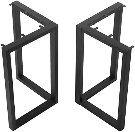 Photo 1 of (28x24in - Black - TL5) 2 Pcs Industrial Metal Table Legs, Metal Legs for Table, Coffee Table Legs, Metal Table Legs 28 inch, Metal Furniture Legs
