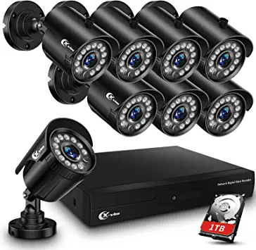 Photo 1 of XVIM 8CH 1080P Wired Security Camera System Outdoor with 1TB Hard Drive Pre-Install CCTV Recorder 8pcs HD 1920TVL Outdoor Home Surveillance Cameras