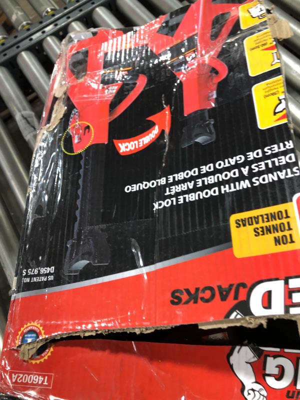Photo 1 of BIG RED T46002A Torin Steel Jack Stands: Double Locking, 6 Ton (12,000 lb) Capacity, Red, 1 Pair
