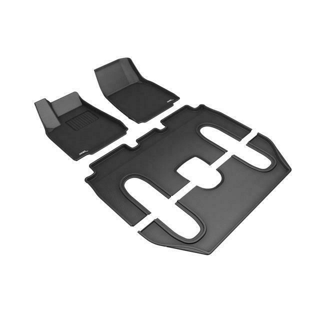 Photo 1 of 3D For TESLA MODEL X 6-SEATS W CENTER CONSOLE 16-19 KAGU BLK R1 R2 R3 FLOOR MAT
