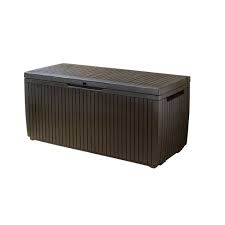 Photo 1 of 80gal Springwood Outdoor Resin Storage Deck Box Brown - Keter

