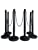 Photo 1 of Crowd Control Stands Black Plastic Stanchion Posts Set Barrier with 5PCS 40" Link Chain | C-Hooks?Pack of 6