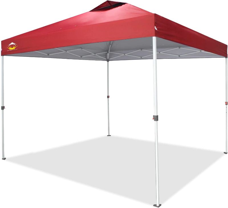 Photo 1 of CROWN SHADES 10x10 Pop Up Canopy, Patented One Push Tent Canopy, Newly Designed Storage Bag, 8 Stakes, 4 Ropes, White
