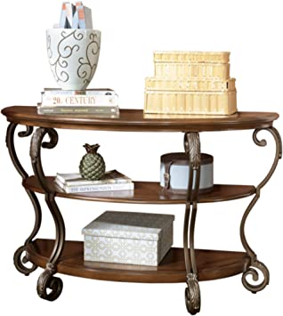 Photo 1 of Ashley Furniture Signature Design - Altonwood Console Sofa Table - Half-Moon - Casual - Brown