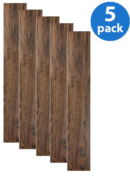 Photo 1 of Achim Home Decor Tivoli II 10-Piece 6x36" Vinyl Floor Planks in Mahogany 2 pk 20 total
