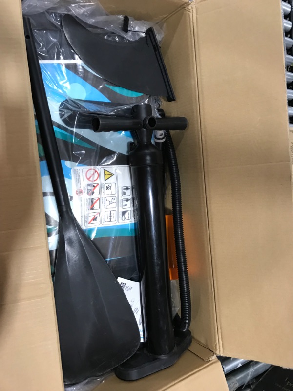 Photo 1 of FITWAVE Paddle Board 9.5ft + Kit - Inflatable Paddle Boards for Adults - Inflatable Stand Up Paddle Board with Pump, Emergency Repair Kit, Bag & More - Anti Air Leaking & Nonslip Deck
