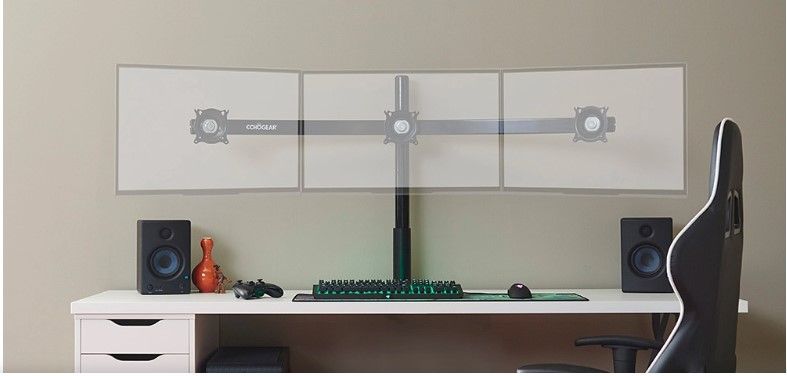 Photo 1 of Adjustable Triple Monitor Desk Mount - ECHO-GM3C 