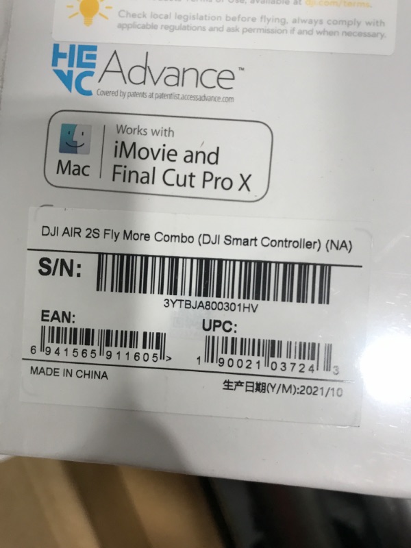 Photo 9 of DJI Air 2S Fly More Combo with Smart Controller - Drone with 4K Camera, 5.4K Video, 1-Inch CMOS Sensor, 4 Directions of Obstacle Sensing, 31-Min Flight Time, Max 7.5-Mile Video Transmission, Gray (Factory Sealed)
