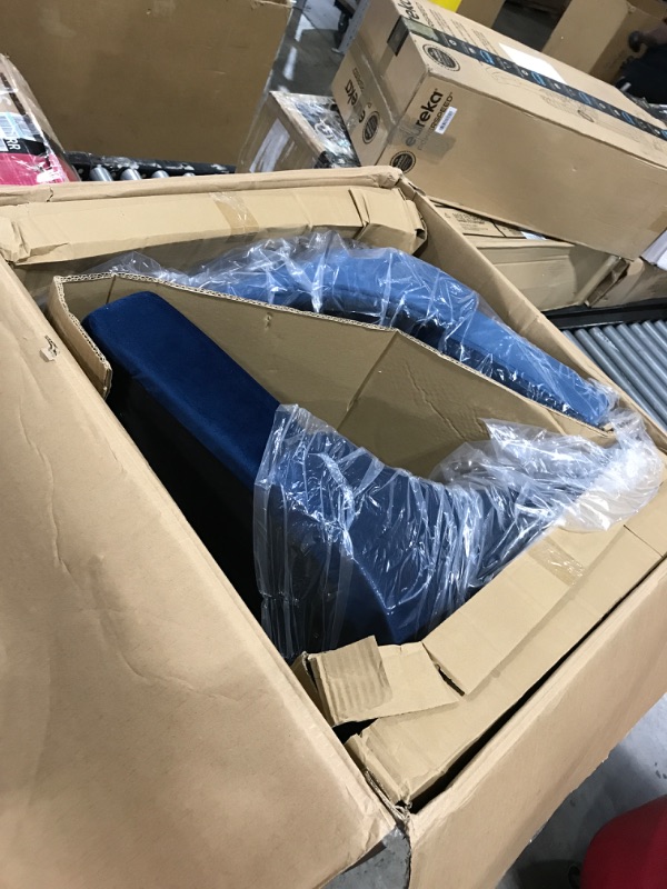 Photo 1 of Amazon Brand – Rivet Modern High-Back Padded Dining Chair, Set of 2, 19"W, Blue
