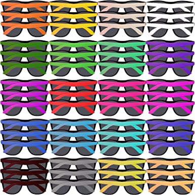 Photo 1 of 54 Pieces Kids Sunglasses Party Favors,18 Color Neon Sunglasses with UV400 Protection in Bulk for Boys Girls Kids and Adults,Perfect for Summer Party,Beach Party,Birthday Graduation Party,Goody Bag Favors,Classroom prize