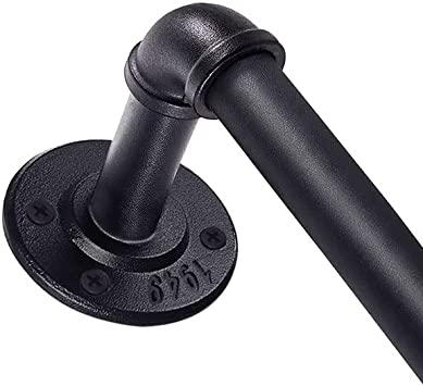 Photo 1 of 1 Inch Curtain Rods for Windows 66 to 120, Industrial Pipe Curtain Rod, Black Curtain Rod, Outdoor/Indoor Curtain Rod, Rustic Curtain Rod, Rust Resistant Ceiling or Wall Mount, 72 to 144 Inch, Black