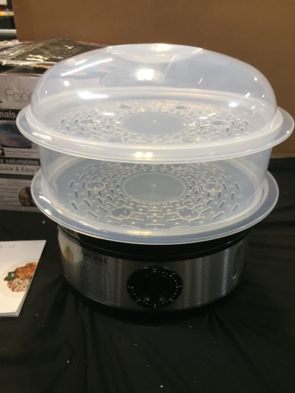 Photo 3 of AROMA® 5Qt. 2-Tier Food Steamer, BPA-Free, Dishwasher Safe (AFS-186)