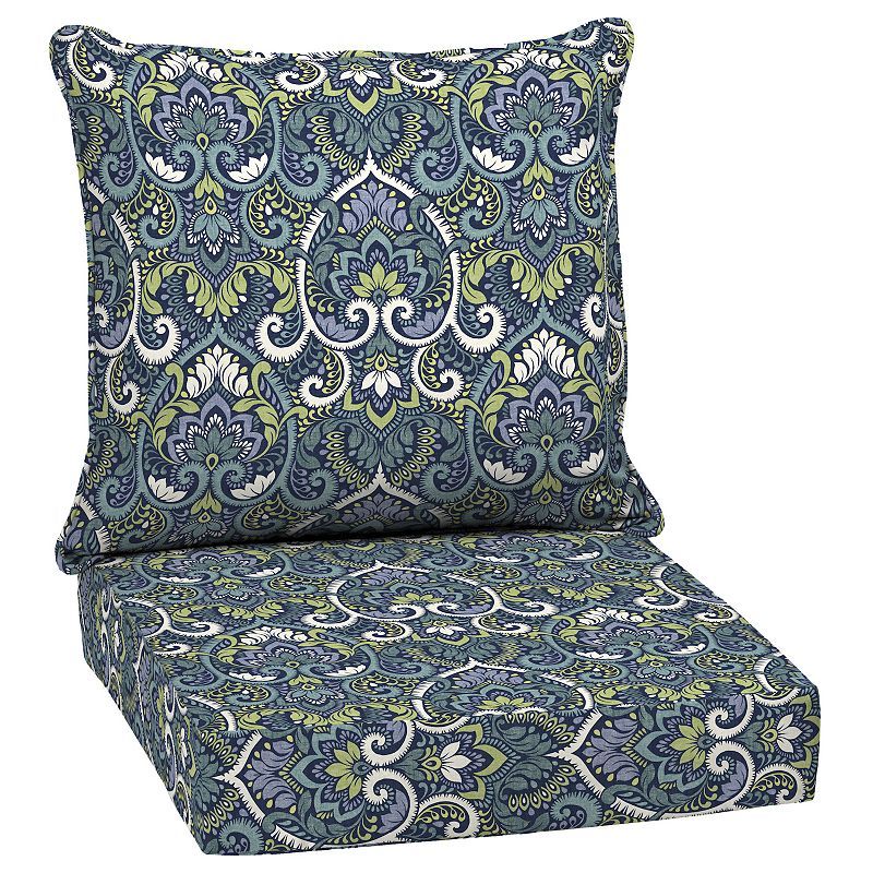 Photo 1 of Arden Selections Sapphire Aurora Damask 24 X 24 in. Outdoor Deep Seat Cushion Set (1814859)
