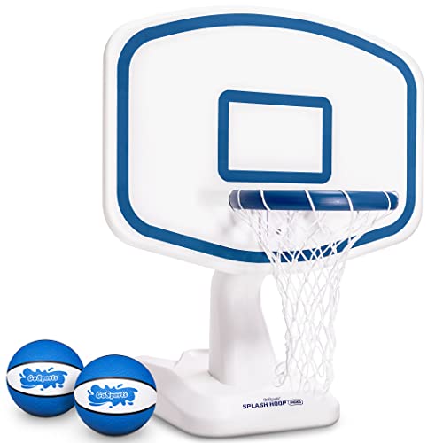 Photo 1 of GoSports Splash Hoop PRO Swimming Pool Basketball Game - Includes Poolside Water Basketball Hoop, 2 Balls and Pump - White
