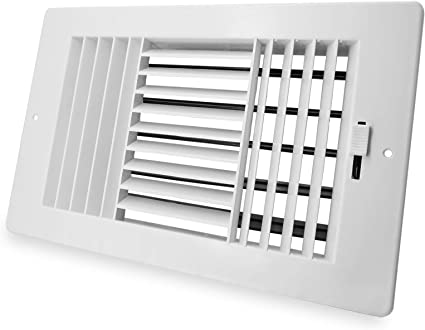 Photo 1 of 10in x 6in Ducting Air Vent Cover, FanGoFast 3-Way Adjustable White ABS Plastic Ceiling Sidewall Register for Home, Office, Bathroom, Toilet (Panel 12" x 8")
