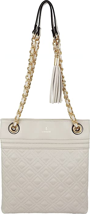 Photo 1 of B BRENTANO Vegan PU Leather Quilted Shoulder Bag with Chain Strap & Tassel Accent
