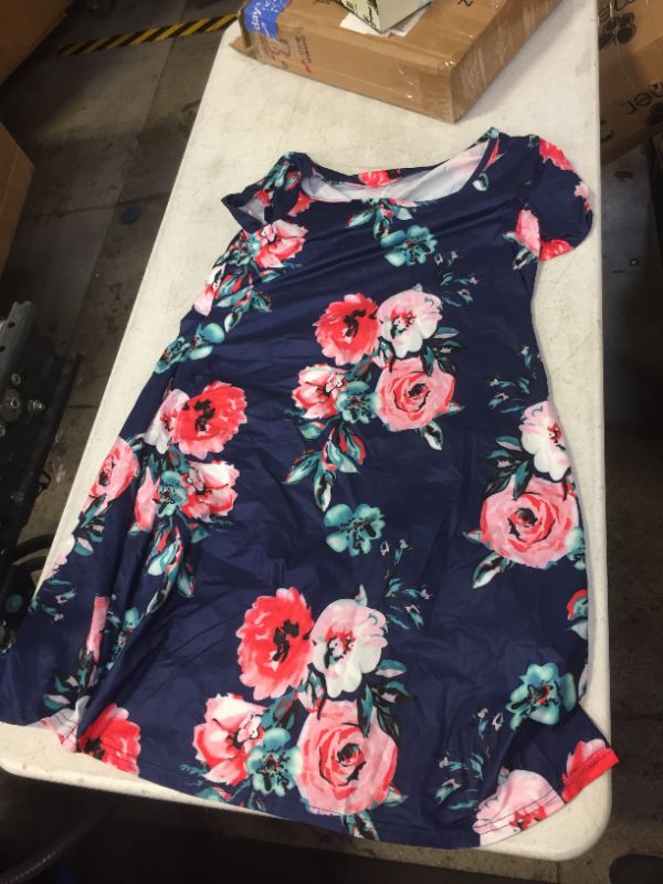 Photo 1 of FZ FANTASTIC ZONE Women's Casual Summer T Shirt Dresses Short Sleeve Swing Dress with Pockets SMALL 
