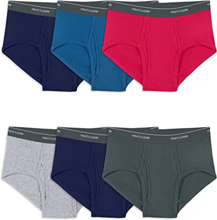 Photo 1 of 3XL 6 PACK Fruit of the Loom Men's Tag-Free Cotton Briefs
