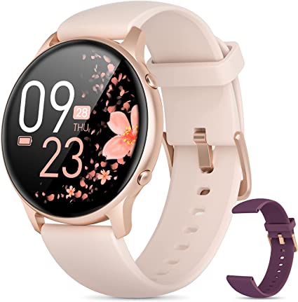 Photo 1 of Smart Watches for Women, 2022 All-New Smart Watch for Android Phones and iPhone, 3ATM Waterproof Fitness Tracker with Sleep Tracker, Heart Rate, Blood Oxygen Monitor, Pedometer, SmartWatch Pink. UNABLE TO TEST 
