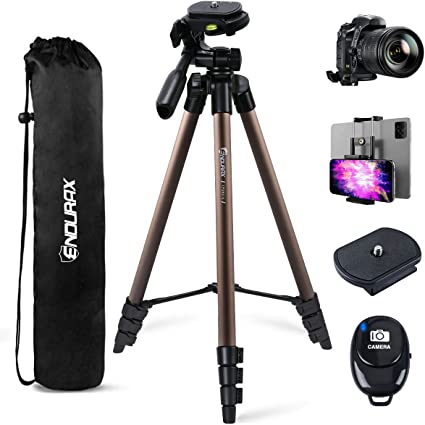 Photo 1 of Endurax 60'' Tripod for Camera Canon Nikon DSLR, Camera Phone Tripod with Universal Holder, Carry Bag, Max. Load 6.6 lbs
