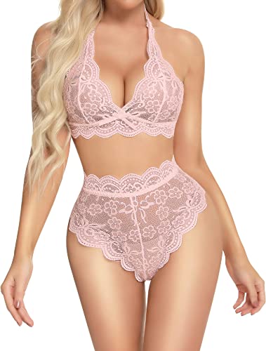 Photo 1 of Ababoon Sexy Lingerie Set for Women High Waist Bra and Panty Sets Lace Floral Babydoll 2 Piece Underwear Sets SIZE LARGE
