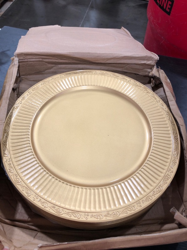 Photo 1 of 12 SET GOLD PLASTIC PLATES